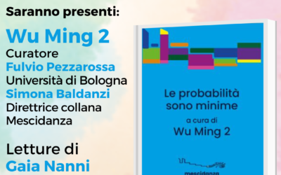 Wu Ming 2 presenta “Le probabilità sono minime” alla Comunità delle Piagge. L’attrice fiorentina Gaia Nanni ne leggerà alcuni estratti.